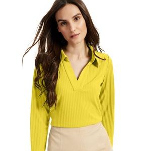 Versatile top with sophisticated point collar